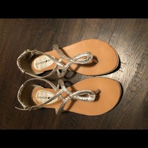 Silver Strappy Sandals